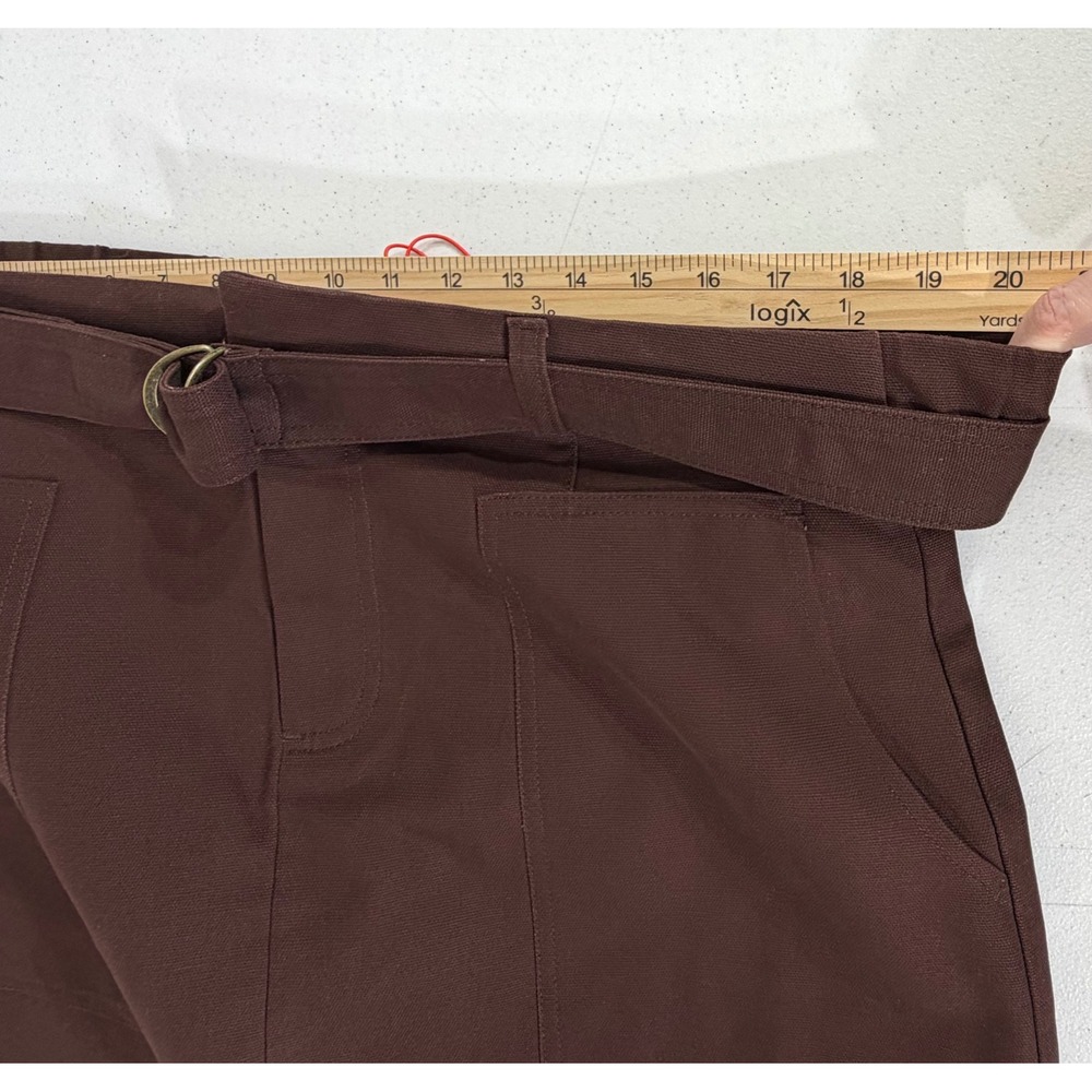 Woolrich Belted Mini Skirt Size Large Brown NEW Cotton Utility Canvas‎ Pocket - Picture 5 of 9